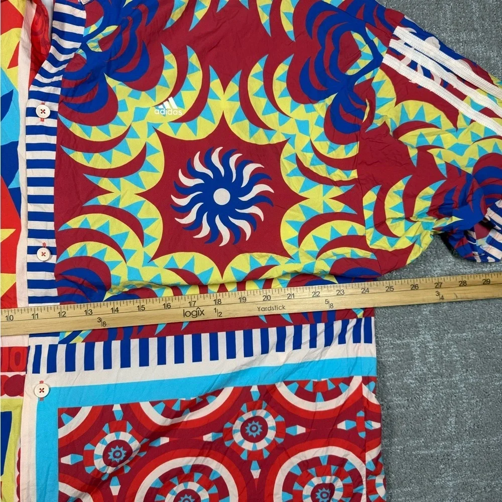 Adidas Farm Rio Kaleidoscope Button Down Colorful Shirt L-XL - Picture 2 of 7